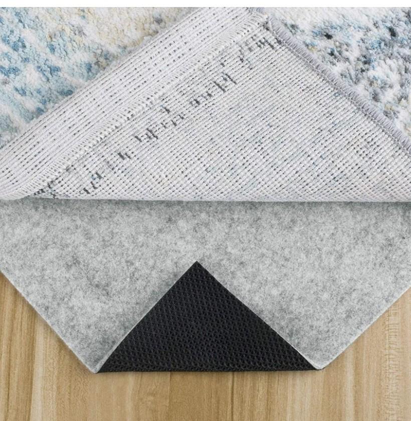 Non Slip Rug Pad 2x8 Feet, 4/25" Thick Felt Cushioned Rubber Rug Gripper Pad for Hardwood, Laminate, Stone, Tile, Wood, Vinyl Floors & Carpet, Anti Skid Under Area Rug Pads