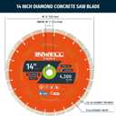 14 Inch Diamond Concrete Saw Blade, Dry/Wet Cutting