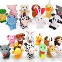 22 pcs Plush Animals Finger Puppet Toys - Mini Plush Figures Toy Assortment for Kids, Soft Hands Finger Puppets Game for Autistic Children, Great Family Parents Talking Story Set