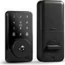Keyless Entry Door Lock with Keypad, Biquole Smart Deadbolt Lock for Front Door with 2 Keys, Electronic Digital Keypad Deadbolt, Auto-Locking | One-time Codes | Easy Installation | IP53 Waterproof, Glossy Black 