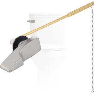 Hygie Rinse Front Mount Metal Toilet Handle Replacement Kit Compatible with American Standard/Mansfield/Gerber/TOTO/Kohler Toilet, Toilet Tank Flusher Lever with Flapper Chain, Brushed Nickel (1 Pc)