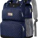 Mogplof Women Lunch Backpack, 15.6 Inch Laptop Backpack with USB Port RFID Pockets, Water-resistant College Insulated Cooler Backpacks Business Travel Work Leakproof Lunch Box Backpack for Work (Blue)