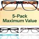 Gaoye 1.0 Professional Reading Glasses for All Day - Computer Readers with Blue Light Protection - Value Pack (A1-5 Pack Mix Color)