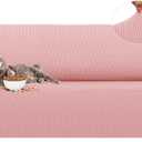 LURKA Stretch Sofa Slipcovers 1 Piece Couch Covers for 3 Cushion Couch Sofa Furniture Protector Full Sofa Covers with Elastic Bottom for Kids and Dog (Large, Pink)