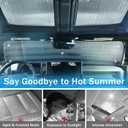 Roof Sunshade and Front Windshield Sunshade for Hummer EV SUV Pickup Truck Accessories 2022-2024 2025 2026+Reflective Foil Insulation Aluminum Foil Blocks UV Rays (American Flag)