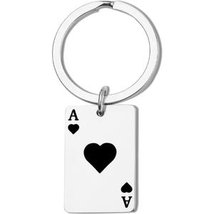 Poker Ace Keychain for Bag Purse Ace Of Spades Charm for Wallet Tote Bag Lucky Charms for Handbags Wallets Key Chain Gift for Husband Poker Birthday Gifts for Men Boyfriend Poker Lover Friend