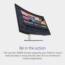 Dell S3221QS 32 Inch Curved 4K UHD (3840 x 2160), VA Ultra-Thin Bezel Monitor, 60Hz, 4MS Response Time, 90% DCI-P3, 99% sRGB, AMD Free Sync, HDMI, DisplayPort, Built in Speakers, VESA Certified, Silver