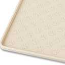 Ptlom Silicone Pet Placemat for Dog and Cat, Waterproof Non-Slip Pet Feeding Bowl Mats for Food and Water, Small Medium Large Tray Mat Prevent Residues from Spilling to Floor, Beige, 24.5" 16.5"