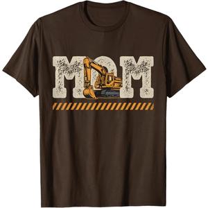 Excavator Mom Mother's Day Construction Mother Birthday T-Shirt, XL