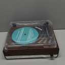 Vinyl Record Player with Speakers,3 Speed Turntable with Bluetooth, Aux, Headphone Jack, RCA Output and Auto Stop,Mirror Vintage Wooden Coffee