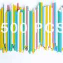 500 pcs 5.75" Short Cocktail Straws Plastic-Free,Colorful Disposable Drinking Straws,Plant-Based Stylish Party Straws,A Plasticless Sturdy Drinking Straws for Hot and Cold Drinks Not Foggy