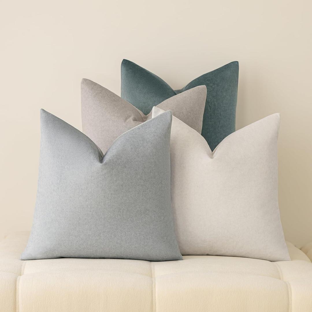 a moment Pack of 4 Couch Pillow Covers, Outdoor Waterproof Cushion Covers for Patio Furniture Garden Pet-Friendly Stain-Resistant Throw Pillow Cases 18x18 inch Blue