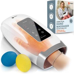 LifePro Legra Plus Hand Massager with Heat and Compression - Finger, Wrist, and Palm Massager with 5 Modes - Pressure Point Therapy for Sensitive Hands, Relaxation, and Comfort