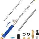 High Pressure Jet Hose Nozzle Attachment Wand，Power Washer Hydro Nozzle Attachment,Wand Lance for Gutter Patio Car Pet Window Glass Blue Extend