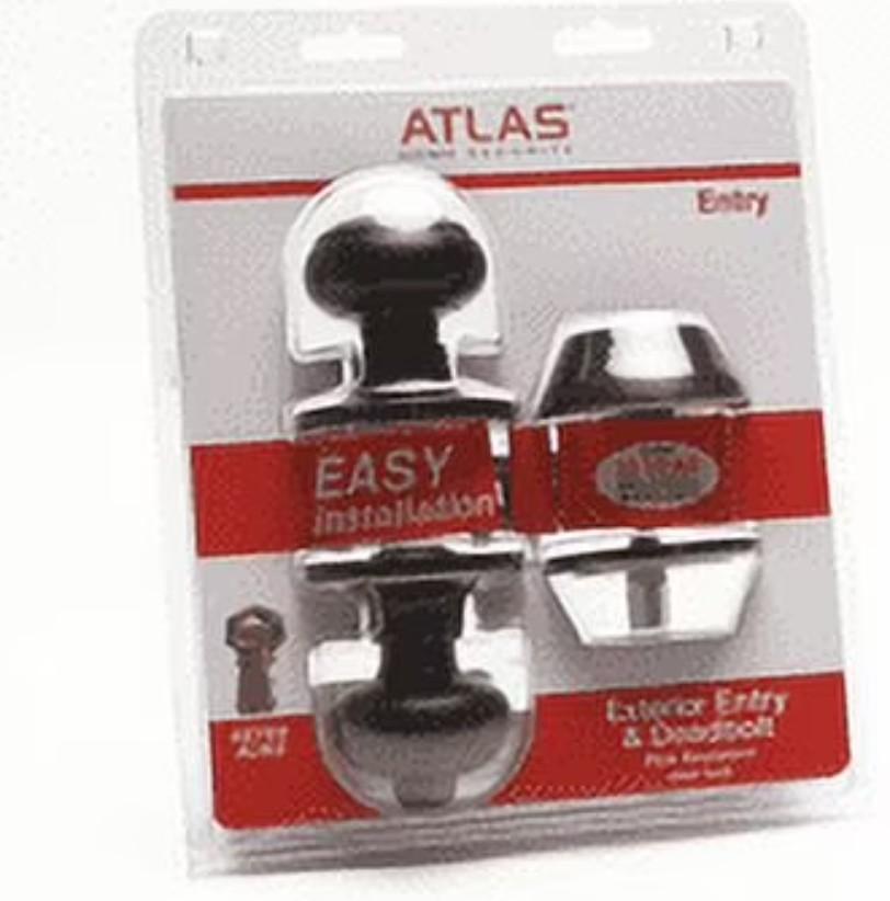 Atlas Classic Entry Locking Door Knob and Deadbolt Combo Kit, Oil Rubbed Bronze