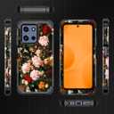 Hekodonk for Moto G 2026 Case,Moto G Play 2026 Case,Floral Three Layer Heavy Duty Shockproof Protection Hard Plastic+Soft Silicone Full Body Drop Protective Case for Moto G 2026,Black