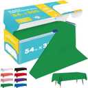 Niuara Green Plastic Table Cover Roll - 54IN x 300FT, Table Cloth for Rectangle Table with Slide Cutter, Plastic Table Cloth Disposable with Cut-to-Size Design for Weddings, Banquets, Parties