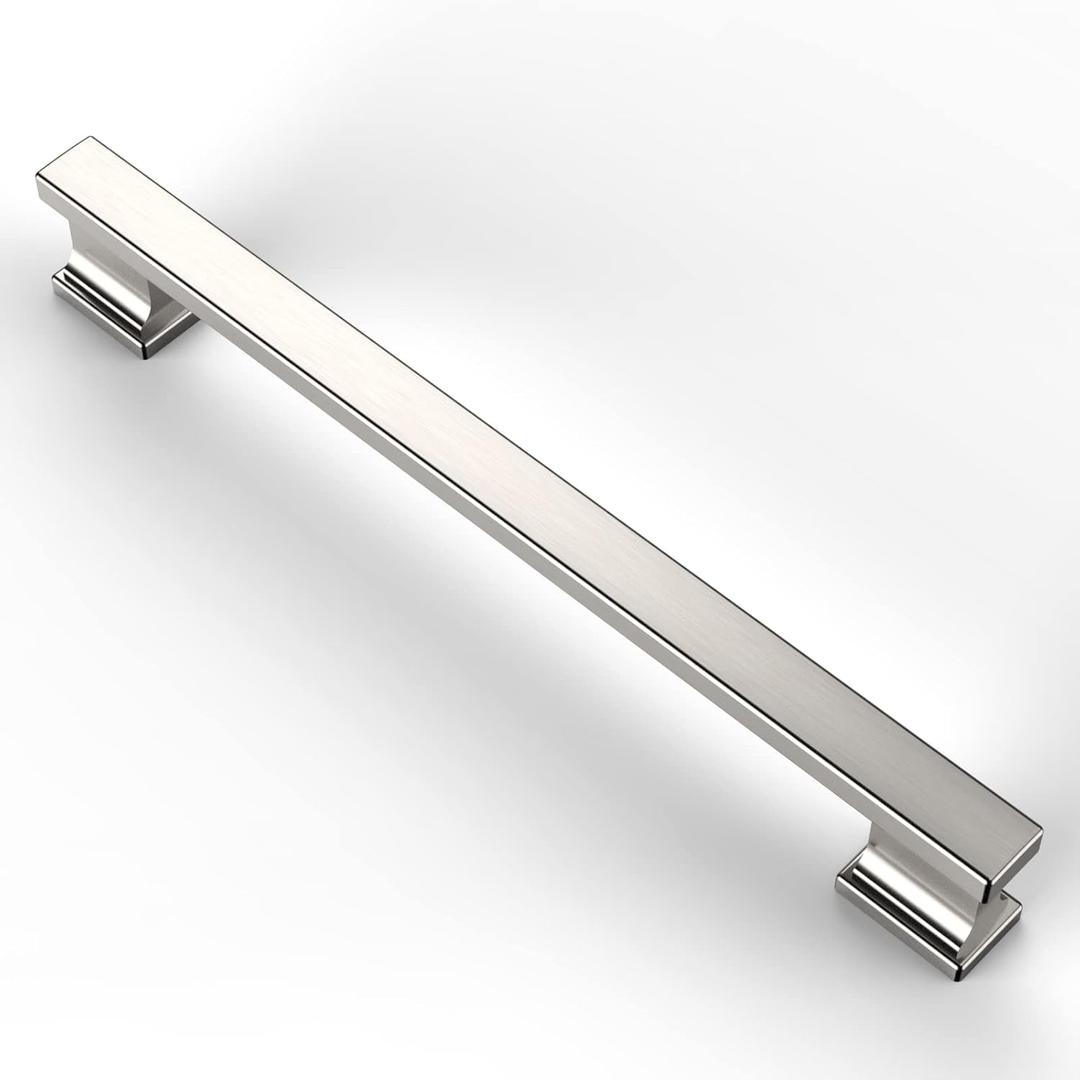 Asidrama 6 Pack 7 Inch(177mm) Brushed Satin Nickel Kitchen Cabinet Handles, Cabinet Pulls Kitchen Cabinet Hardware for Cupboard Drawer Pulls (7" Hole Center)