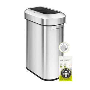 EKO Urban 16 Gallon/60 Liter Open Top Stainless Steel Slim Commercial Trash Can, Tall Kitchen Trash Bin, Heavy-Duty Commercial Grade Large Garbage Bin for Home, Office, Hotel, Cafe, Restaurant, Dorm