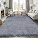 Area Rug for Living Room Bedroom: 8x10 Grey Soft Fluffy Shag Upgrade Non-Slip High Pile Carpet Large Fuzzy Plush Indoor Floor Decor Shaggy Rug for Kid Boys Girls Dorms Playroom Nursery Modern Home