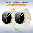 2 Pack for Samsung Galaxy Watch 8 44mm Screen Protector Case [Full Coverage], Hard PC Bumper All-Around Protective Accessories for Samsung Watch 8 44mm Built-in Tempered Glass Film