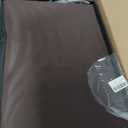 AmasSmile Footrest Ottoman Storage Bench,34" Leather Folding Chest,Brown, 34"D x 13"W x 13"H