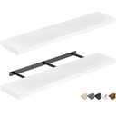 QEEIG Bathroom Shelves 48 inches Long Wall Shelf Large Extra Long 48 x 9 inch Set of 2, White (008-120W)