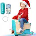 Gyroor Kids Electric Ride On Car Toy for Ages 4-8, 2-in-1 Airplane Travel Suitcase with Storage, 3 Speed Modes, Flashing LED Wheels, Rechargeable Battery for Indoor and Outdoor Play, 22 inches x 11.8 inches x 17.7 inches