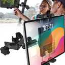 GDZN Golf Cart Tablet Holder, 360 Rotatable Metal Square Pole Clamp for EZGO/Club Car/Yamaha/Icon, Heavy Duty Anti-Shake Mount Fits iPad Pro Air Mini, Galaxy Tab, Z Fold, Fire HD 4-13'' Devices