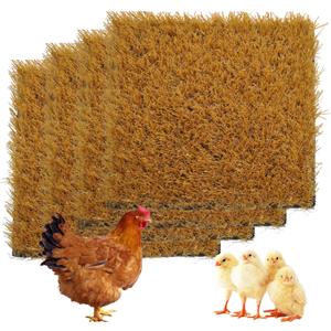 4 PCS Washable Chicken Nesting Pads,11.8x11.8 Artificial Grass Turf Reusable Chickens Nest Box Bedding Liners for Hen Coop Egg Duck Goose