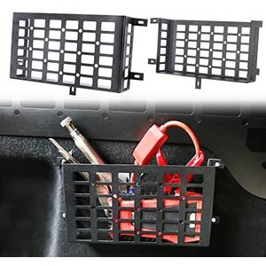 MAIKER 2 Pieces Universal Metal Car Storage Box, Small Cargo Pocket MOLLE Panel Frame Storage System for Car, Pickup Truck Bed, Tool Room, RV, Boat & Home Storage
