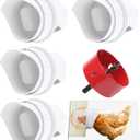 DIY Chicken Feeder Rain Proof Poultry Feeder Port Gravity Feed Kit for Buckets, Barrels, Bins, Troughs (4 port with holesaw)