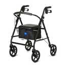 Medline Aluminum Rollator Walker, Burgundy, 300 lb. Weight Capacity, 8” Wheels, Adjustable Height Handle, Padded Seat & Backrest, Rolling Walker for Seniors and Mobility Impaired