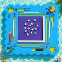 36-Inch Floating Mahjong Table for Pool with Tile Grooves, 36" Extra Large