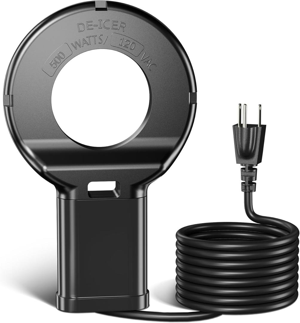 500W Submersible Cast Aluminum De-Icer  Thermostatic Chicken Water Heater for Livestock Tanks & Winter Bird Baths, Energy-Efficient Anti-Freeze Utility Heater, Black