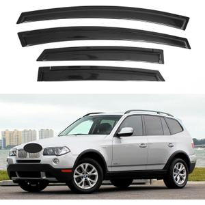 IG Window Visor for BMW X3 2003-2010, Rain Guard Tape-On Extra Durable Sun Wind Side Vent Window Deflector, 2003 2004 2005 2006 2007 2008 2009 2010
