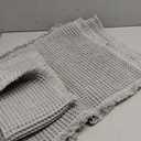 Large Waffle Bath Mat Set of 2, Non Slip Bath Mats for Bathroom, Ultra Absorbent Bathroom Mat for Bathroom Decor, Washable Kitchen Rugs for Boho Decor, Grey, 20"47" and 16"24"