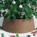 Blissun Christmas Tree Ring, 28.5" Plastic Christmas Tree Collar, Christmas Tree Skirt for Artificial Christmas Trees Decoration (Extra Large, Brown)