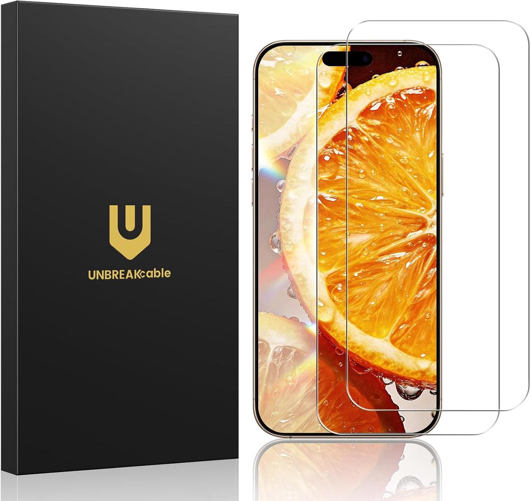 UNBREAKcable 2 Pack for iPhone 16 Pro Max Screen Protector, AR Anti Reflection 9H+ Tempered Glass, Anti-Glare, Enhanced Clarity, Anti-Blue Light, Polishing Cloth Included