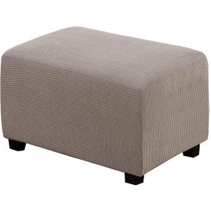 H.VERSAILTEX Ottoman Cover Slipcover Rectangle Fit Length 29"-34" Footrest Sofa Slipcovers Stool Cover Footstool Protector Covers Feature Stretch Thick Soft Jacquard Fabric Removable Washable - Taupe