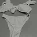 ZAFUL 2025 Cheeky Bikini Sets for Women High Cut Swimsuit Textured Ribbed Bikini Thong Bathing Suit S