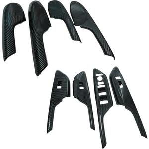 Car Window Lift Control Switch Panel Cover Inner Door Handle Armrest Cover Decals Compatible with Honda Civic 10th Gen 2016 2017 2018 2019 2020 2021 ABS Carbon Fiber Style (8 Pcs)