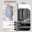 Upgraded Thickened Clear Garment Bags for Hanging Clothes 4 Packs (40 & 50 inch), 10 Gusseted Clothes Hanging Storage Bags for Closet, Shirts, Coats, Dresses