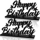 Glitter Black Letter Happy Birthday Sign Centerpieces for Table Birthday Party Supplies Birthday Favor Decoration for 30th 40th 50th 60th 70th 80th 90th 100th Birthday Table Decoration