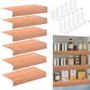 6 Pcs Wire Shelf Cover, 24x16 Inch Wire Rack Covers, Foamed PVC Faux Wood Shelf Liners for Pantry, Durable Shelves Covers for Cabinet Bathroom Removable Closet Kitchen Shelving Office