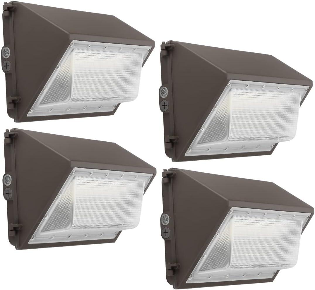 kadision LED Wall Pack 100W 13000lm 5000K Daylight 100-277V, IP65 Waterproof Dusk-to-Dawn Outdoor Lighting for Security, ETL Listed (4 Pack)