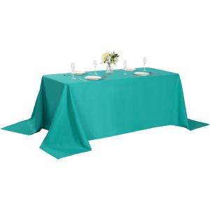 Cupuamon Rectangle Tablecloth 90x132 inch Washable Polyester Fabric Table Cloth for Wedding Party Dining Banquet Decoration90x132, Turquoise