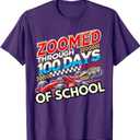 100 Days Of School Race Car Racing Happy 100th Day Of School T-Shirt XS
