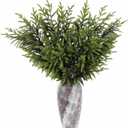 6 Pcs Christmas Norfolk Pine Branches - 36" Artificial Norfolk Branch Faux Stem Greenery Pine Picks for Vase DIY Crafts Garland Wreath Xmas Indoor Outdoor Home Decor