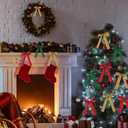 36 Pieces Valentine's Day Velvet Bow Valentine Ribbon Wreath Bow Bulk Romantic Crafts Gift Pretied Set for Garland Home Decor Wedding Outdoor Indoor Decor(Dark Green, Wine Red, Brown,1'' Wide)